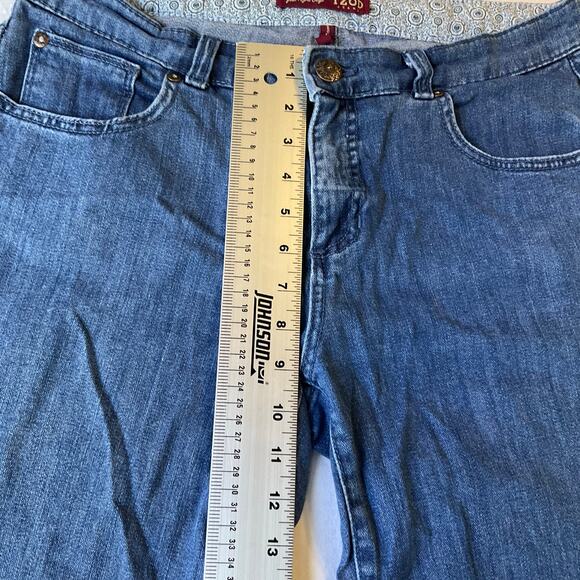 IZOD Women Cropped Jeans size 8 Blue Slim Fit Curvy Mid Rise - Picture 6 of 11